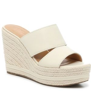 Crown Vintage Erasin Espadrille Wedge Sandal - Off White Leather